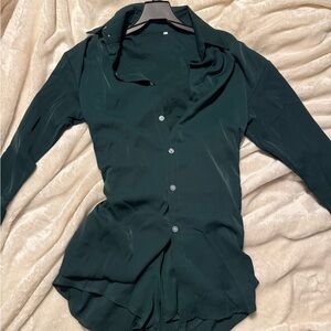 Elegant Dark Green Women's Top